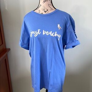 Gildan Blue Short Sleeve Tee with White Text